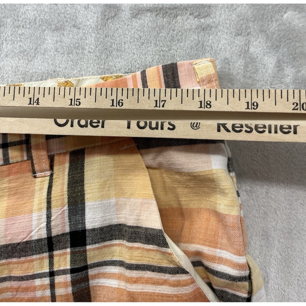 LoudMouth Golf Shorts Men 38 Orange Plaid Flat Front 10'' Inseam Breathable - Picture 9 of 16